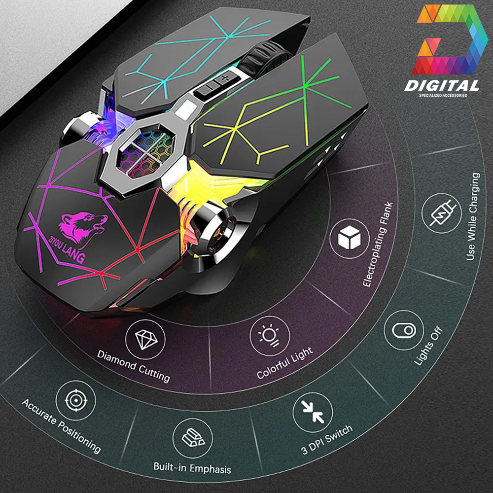 Chuột Không Dây Pin Sạc Gaming X13 Chính Hãng
