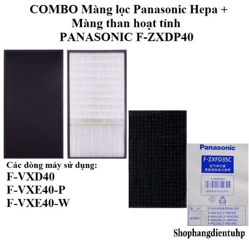 COMBO Màng lọc Panasonic Hepa + Màng than hoạt tính F-ZXDP40