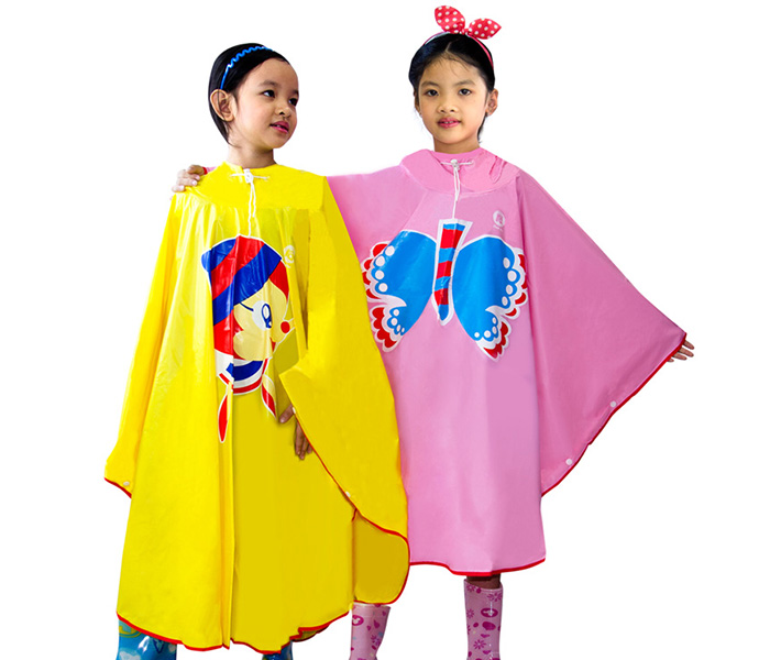 Áo mưa trẻ em, áo mưa cho bé loại cánh dơi hình thú vui nhộn 2-9 tuổi (nhiều màu)