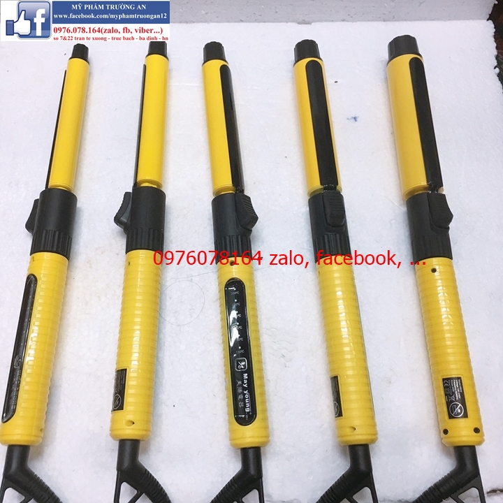 Máy uốn tóc làm tóc xoăn giả May Young M606 màu vàng cảm ứng, siêu bền, dễ sử dụng