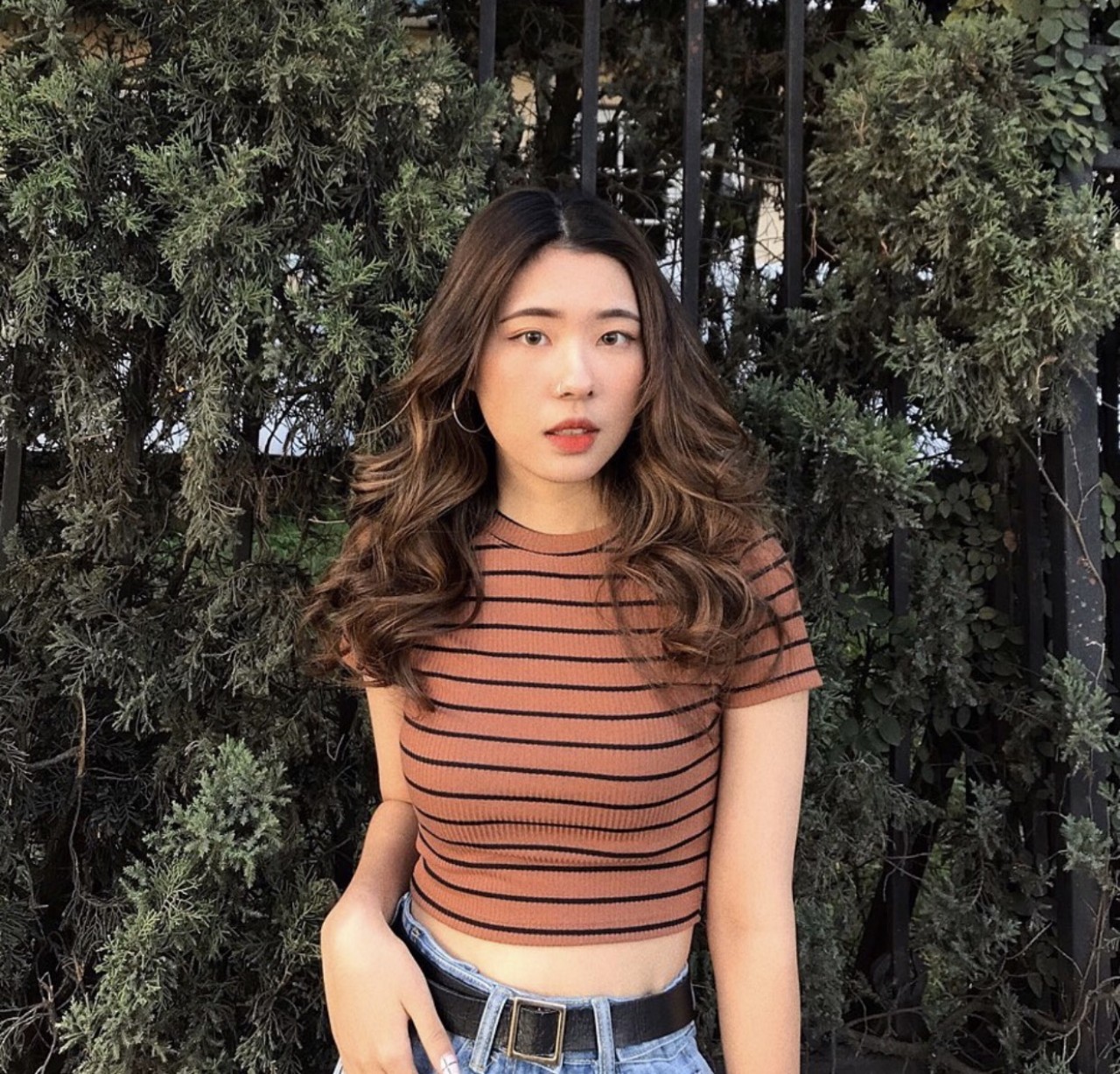 ÁO CROPTOP SỌC BASIC CHẤT THUN GÂN MỀM SNU