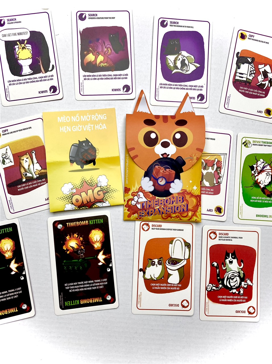 Combo Mèo Nổ - 7 Bản Mèo Nổ Mở Rộng (Tiếng Việt) - Boardgame Exploding Kittens