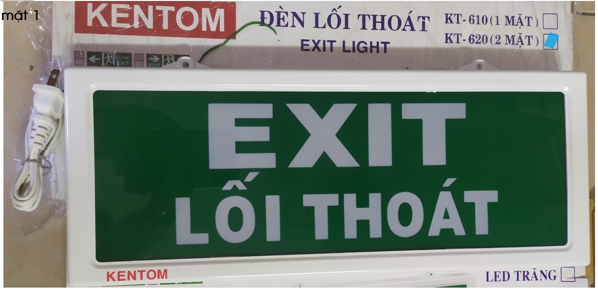 [HCM]Đèn lối thoát (exit) hai mặt Kentom KT-620