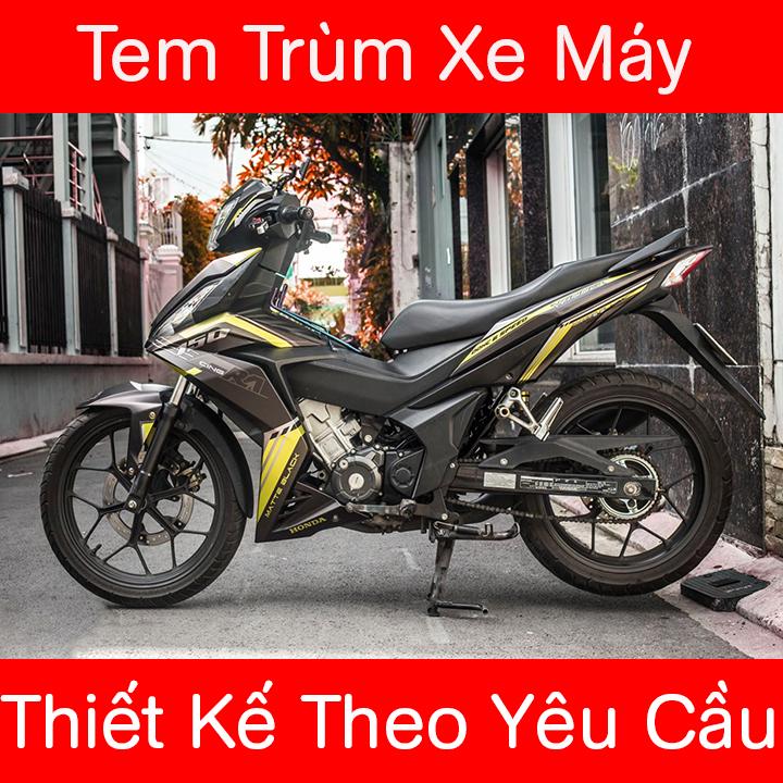 Tem Trùm Xe Winner Đen Vàng Nhám