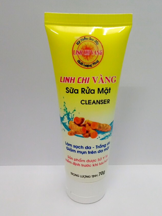 Sữa Rửa Mặt Sạch Mụn Trắng Da LINH CHI VÀNG