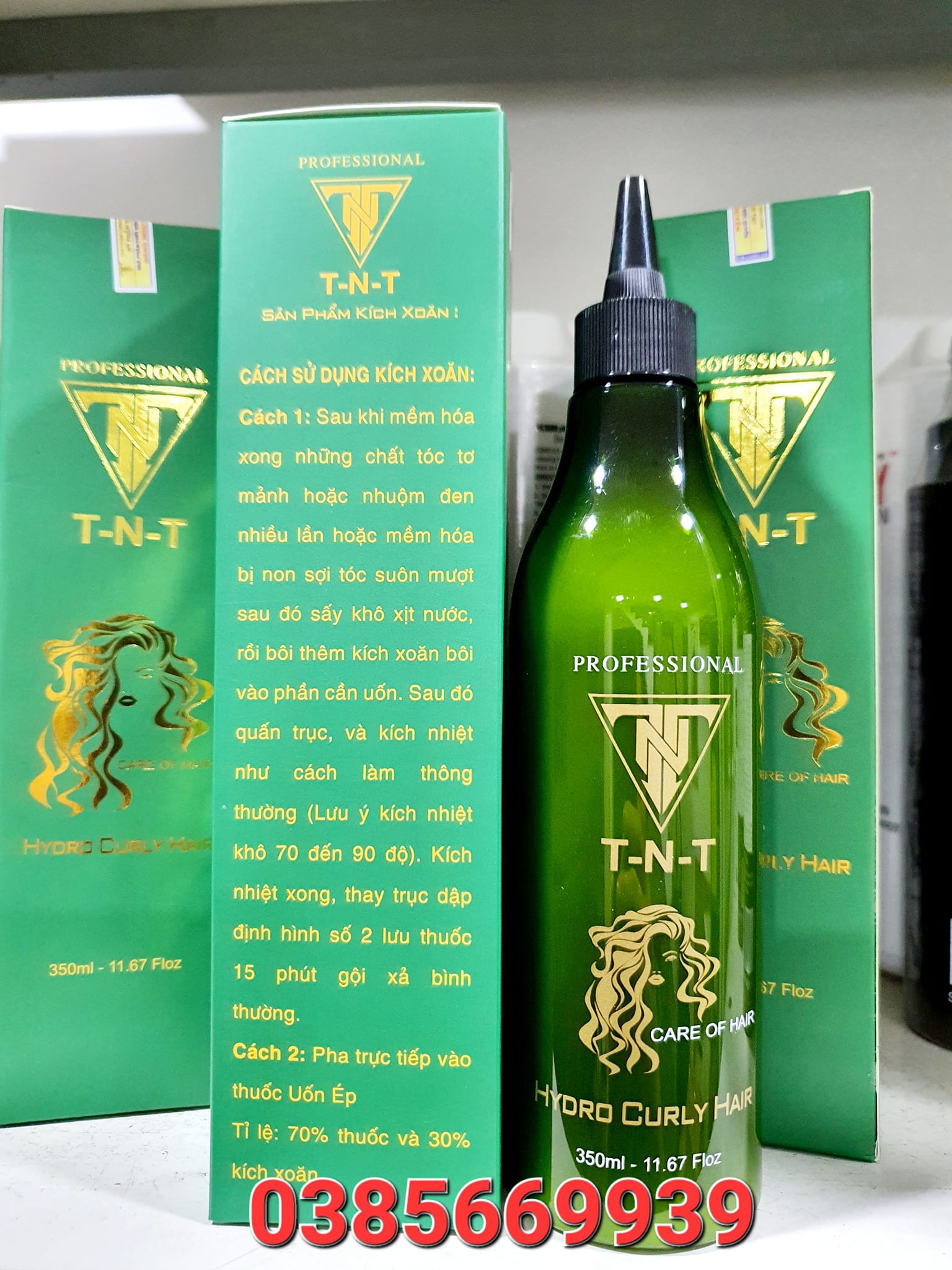 Thuố kích xoăn TNT, kích xoăn tóc Hydro Curly Hair , thuố làm xoăn tóc đơn giản, 350ML