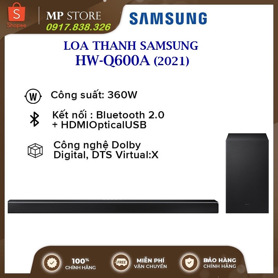 Loa soundbar Samsung HW B650 3.1ch, công suất 430W Chính hãng model