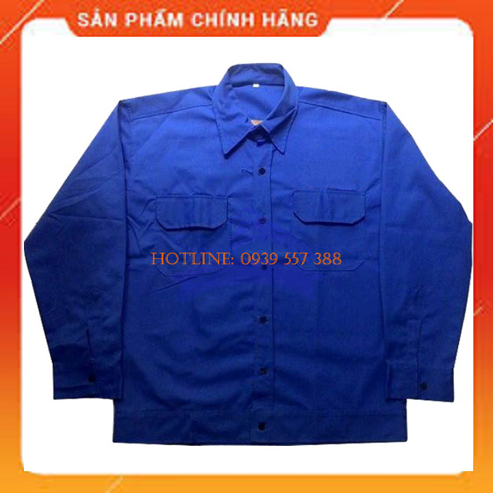QUẦN ÁO BẢO HỘ LAO ĐỘNG, ĐỒNG PHỤC CÔNG NHÂN VẢI KAKI NAM ĐỊNH LOẠI 1 ( MÀU XANH DƯƠNG )