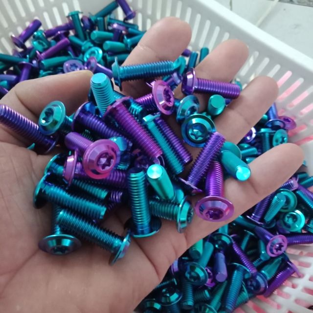 1 ốc titan gr5 8li25 gắn đĩa và gác chân các loại xe