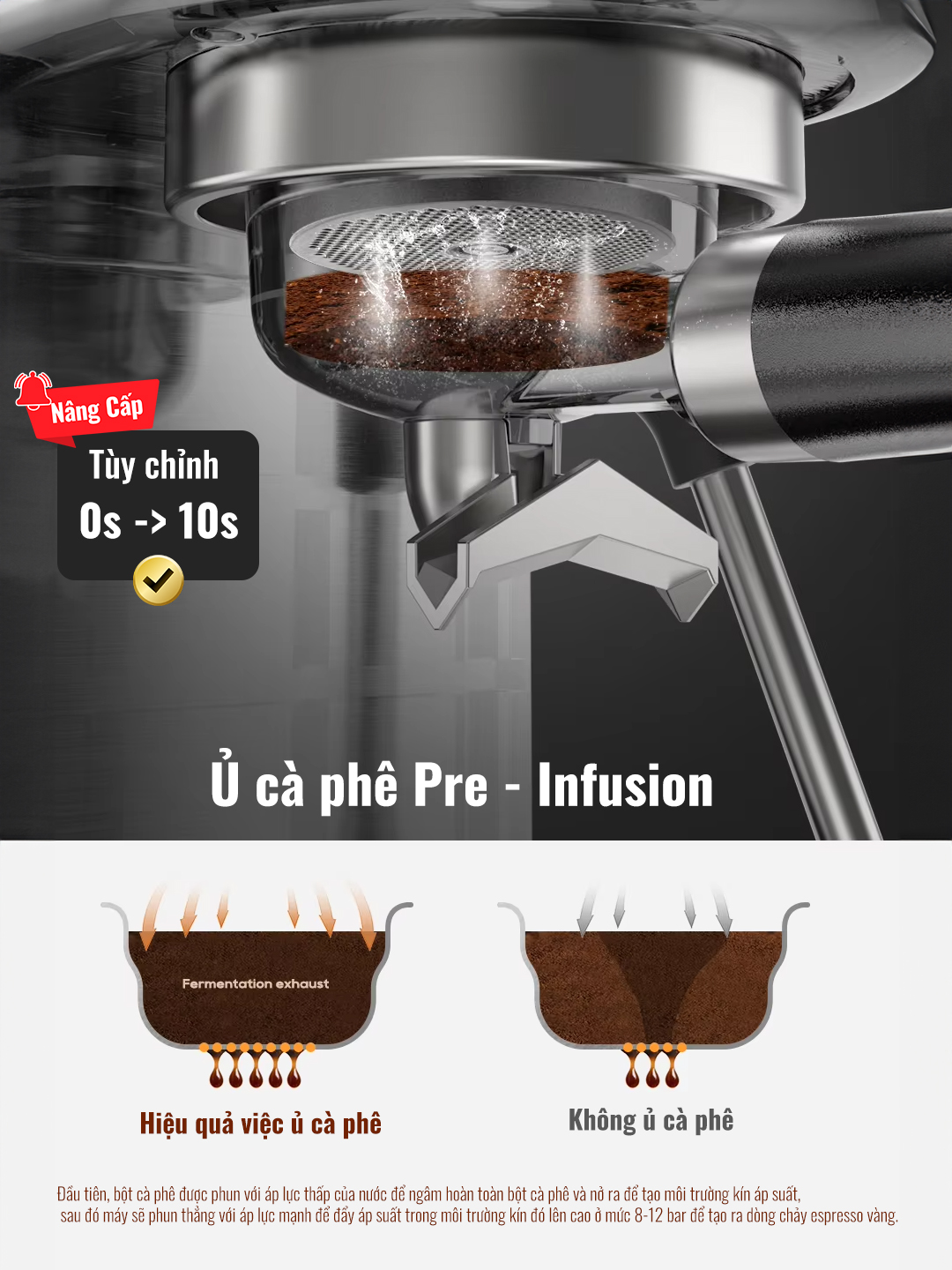Máy pha cà phê espresso CF05 PRO chuyên nghiệp toàn diện DIY, giảm áp tự động an toàn, bản nâng cấp