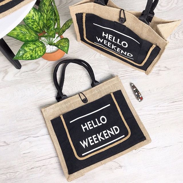 Túi cói hello weekend