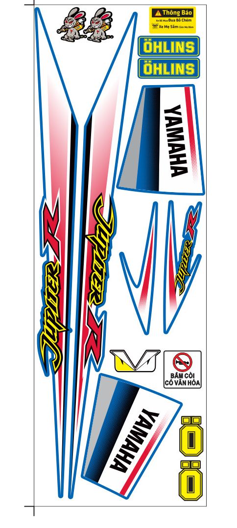 Tem rời jupiter R. decal 3 lớp