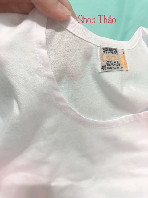 Áo lá áo lót thun cotton nam CÓ tay (San hô) CORAL