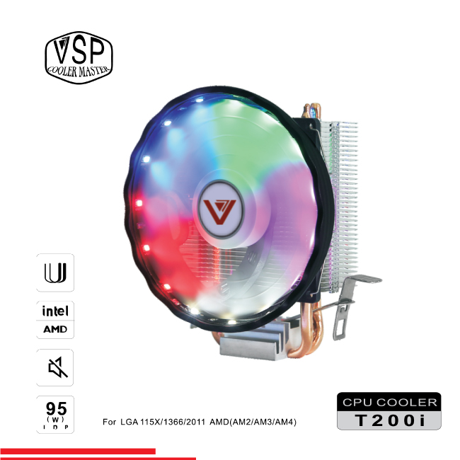 Fan T200i LED(Tản 2U, Fan 12cm, Full Socket)