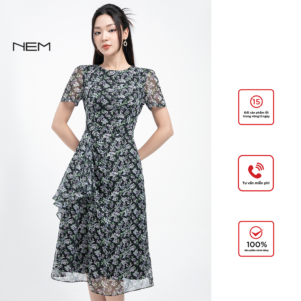 Đầm nữ công sở thiết kế nem fashion tay ngắn d40512