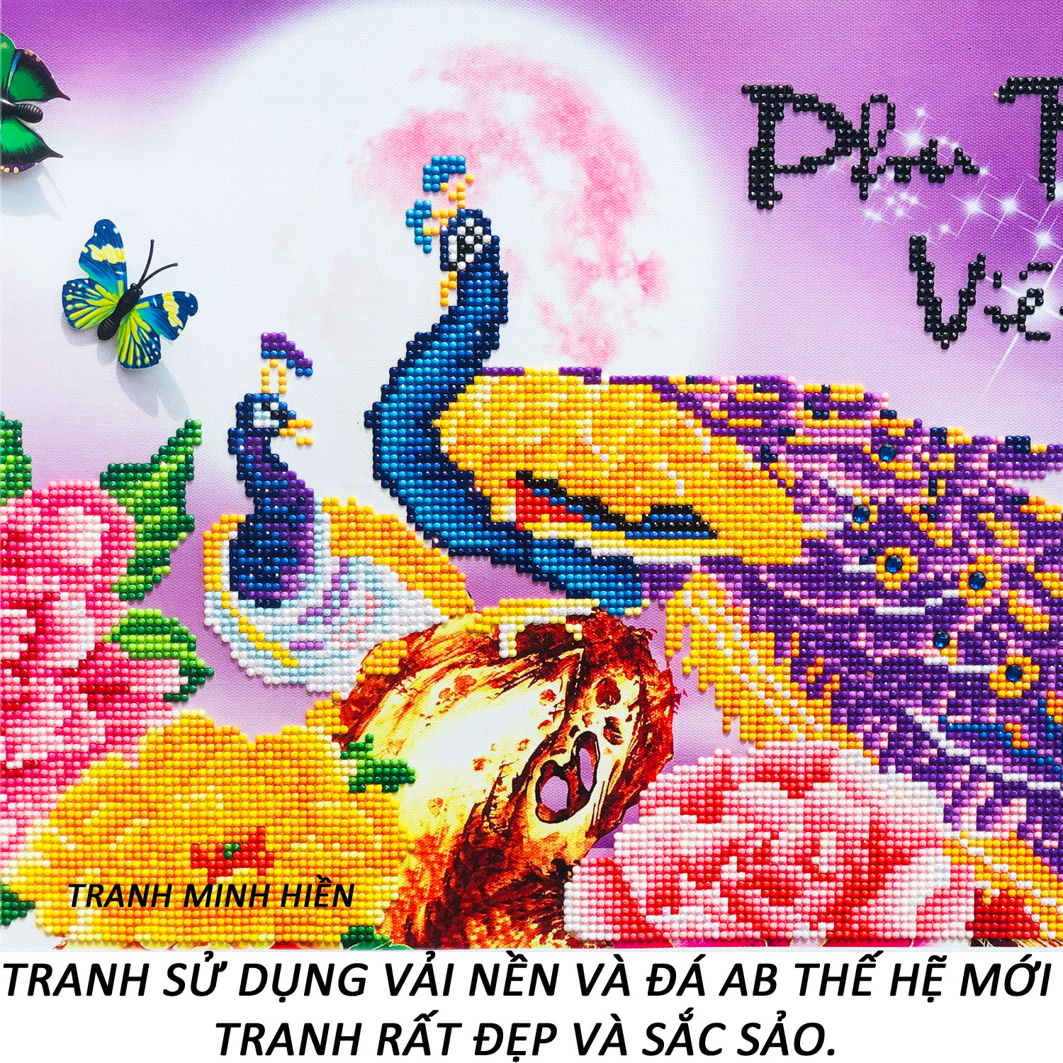 Tranh Đính Đá Tự Làm - Vợ Chồng Vĩnh Kết Đồng Tâm 38 (Kèm Quà Tặng) - Tranh Minh Hiền (TỰ ĐÍNH ĐÁ)