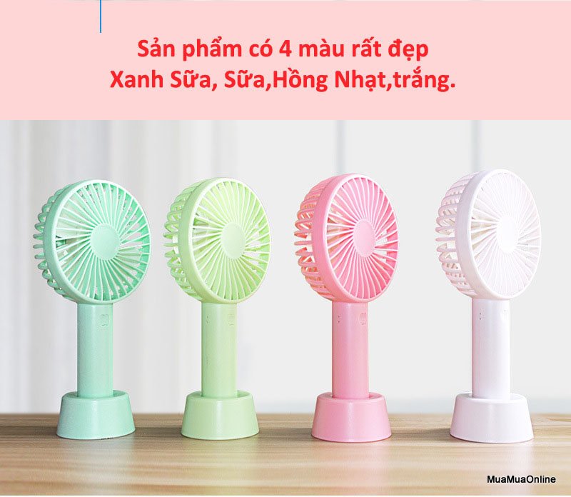 Quạt Sạc Có Đế 4 Cánh Mini S2 Cực Mát