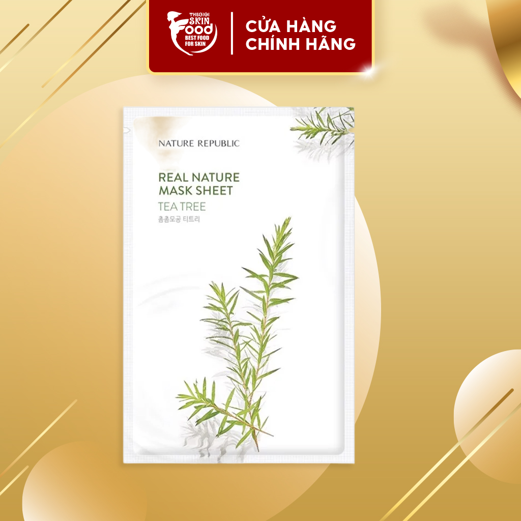 Mặt Nạ Dưỡng Ẩm Chiết Xuất Từ Thiên Nhiên Nature Republic Real Nature Mask Sheet 23ml #Tea Tree