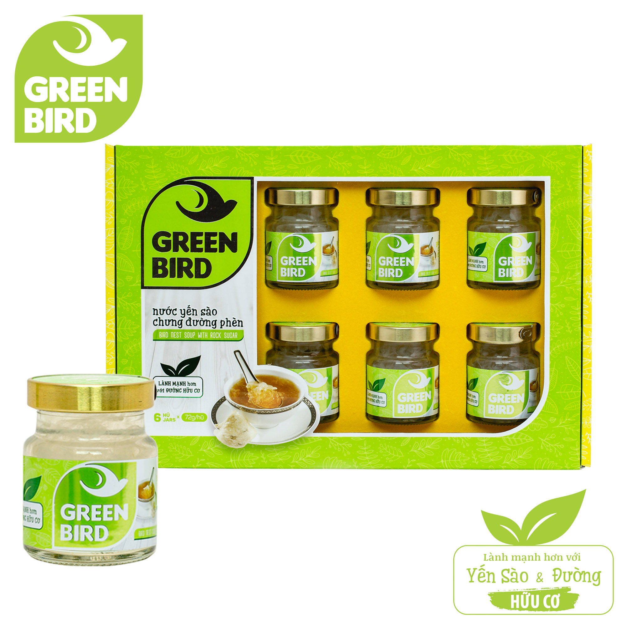 [GIFT] Combo 2 Hũ 72g Nước Yến Chưng Đường Phèn Green Bird Bổ Dưỡng Tiện Lợi