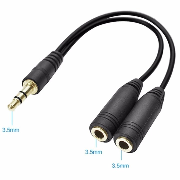 Cheap 3.5 Standard Speaker Jack Splitter Cable from 1 to 2