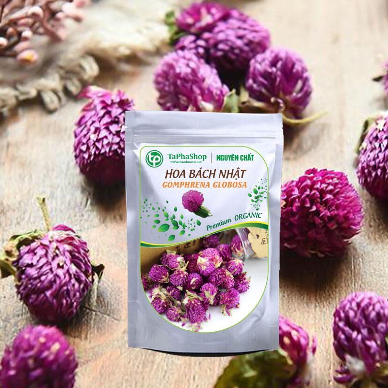 Hoa cúc bách nhật khô 100g (thơm, sạch), Trà hoa cúc bách nhật  - Dược Tấn Phát