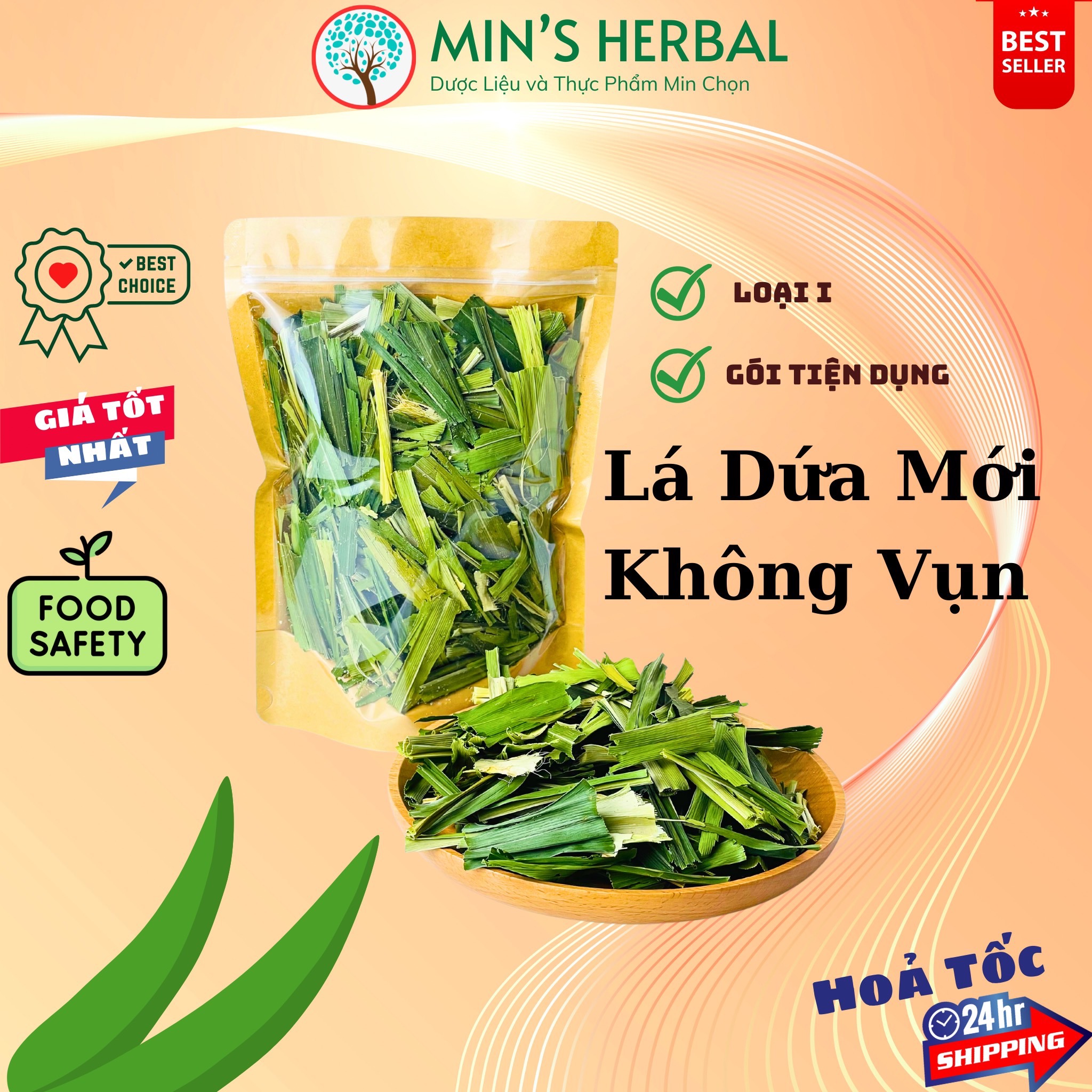 Lá dứa sấy khô túi 60g