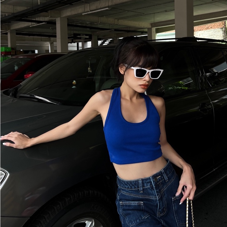 Áo croptop cổ yếm CHICMONKI CAT02
