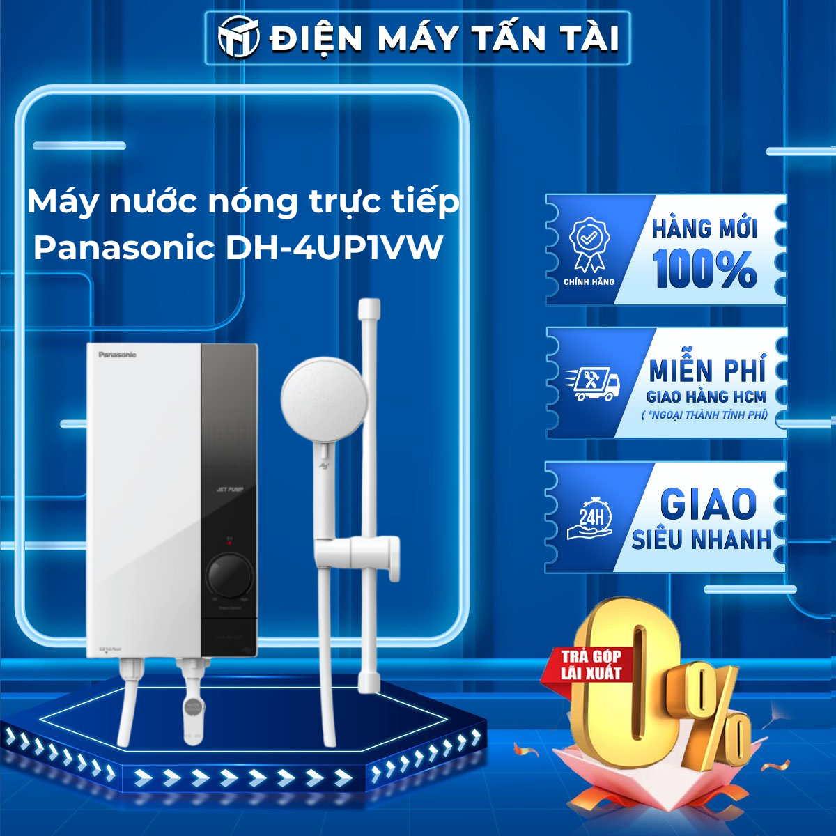Máy nước nóng trực tiếp panasonic dh-4up1vw - giao toàn quốc - freeship hcm