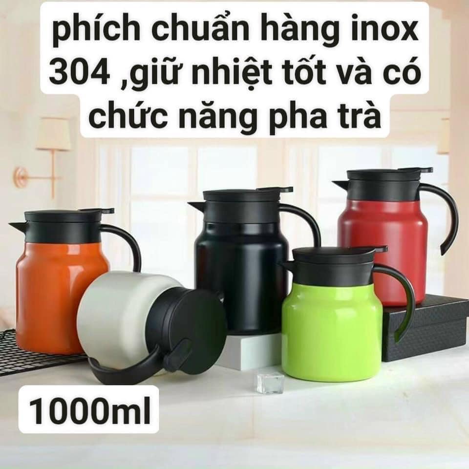 Ấm pha trà giữ nhiệt cao cấp dung tích 1000ml lõi lọc bã trà chất liệu inox 316 bên ngoài nhựa cách nhiệt cách điện-ấm giữ nhiệt ấm pha trà ấm pha trà giữ nhiệt bộ ấm trà bình pha trà giữ nhiệt có lõi lọc ấm trà giữ nhiệt