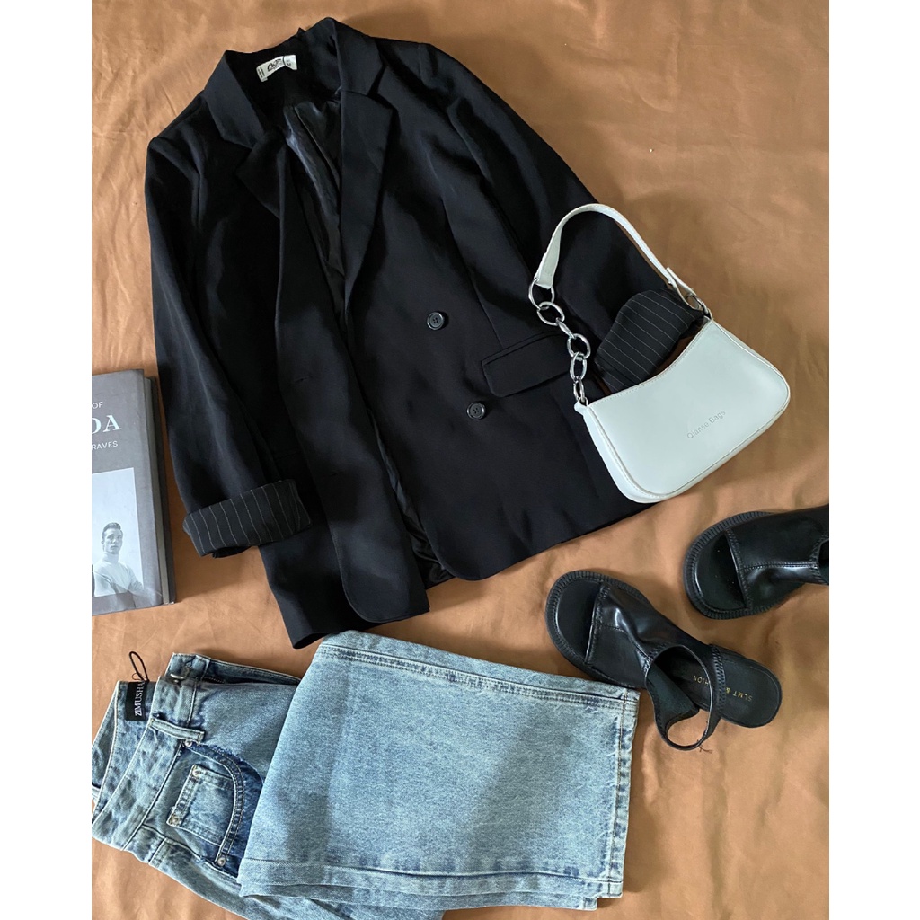 Áo khoác Blazer đen trắng sang chảnh (996)