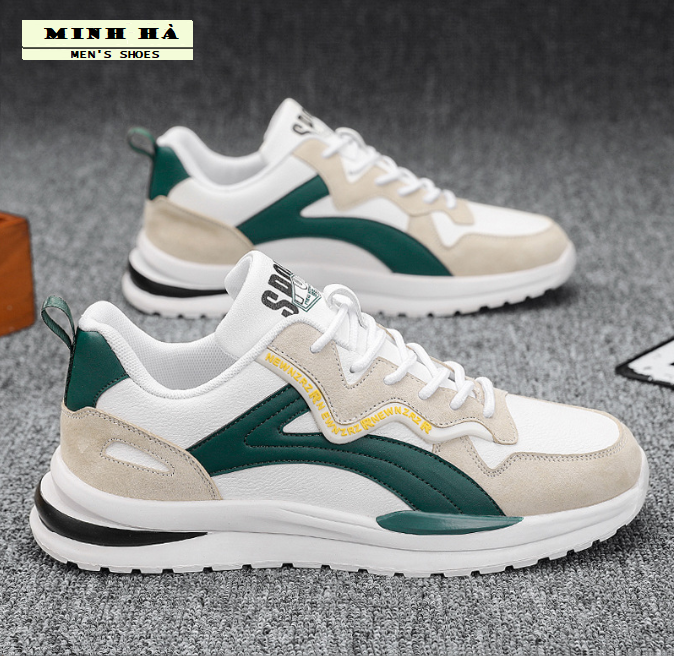 Giày sneaker nam thể thao chất da lì đẹp phù hợp đi học, đi chơi  Minh Hà Shoes - 987