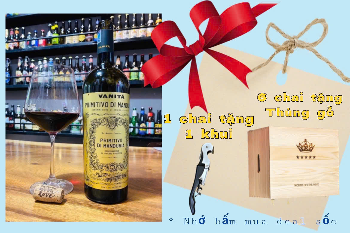 [NHẬP KHẨU] VANG ĐỎ (Ý) VANITÁ PRIMITIVO – 750ML (14.5%) – DMG WINE