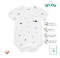 Bodychip bộ liền thân tam giác ngắn tay họa tiết cho em bé sơ sinh Boube vải Cotton organic thoáng mát - Size 0-9M