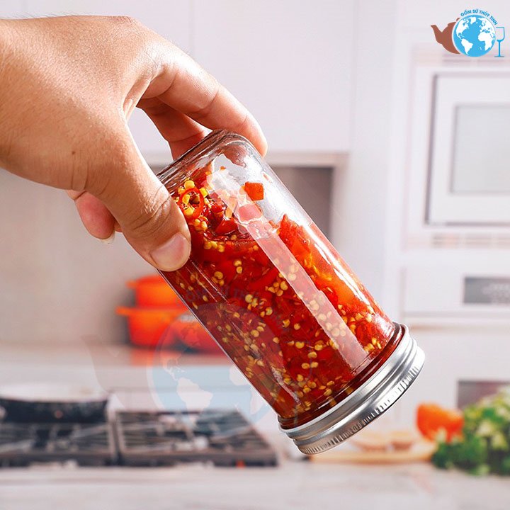 [HCM]Hũ thủy tinh tròn miệng LỚN 650ml nắp thiếc đựng đựng các loại gia vị lọ thủy tinh đựng thực phẩm bảo quản thức ăn ngăn mát