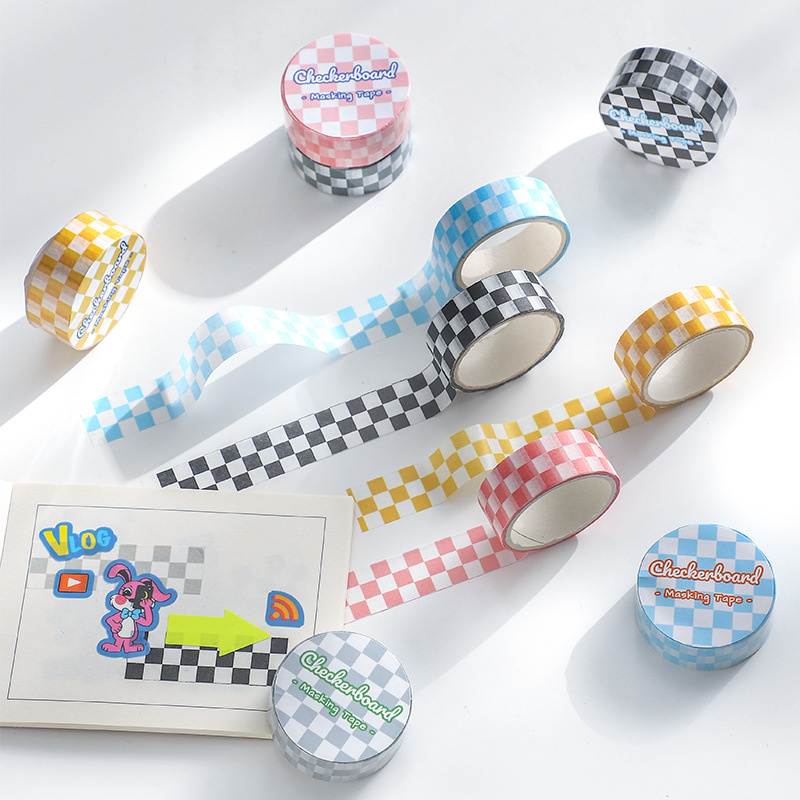 Cuộn WashiTape chủ đề Checkerboard trang trí Planner, Bullet Journal - Case Sover