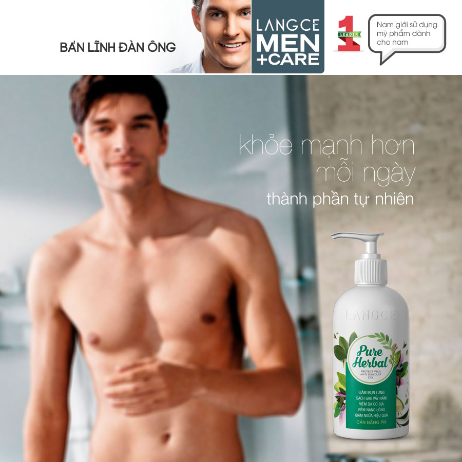 [HCM]TẮM GỘI SẠCH VẨY NẤM GÀU BẢO VỆ+ DA NGỪA MỤN LƯNG 250ml LANGCE DÀNH CHO NAM