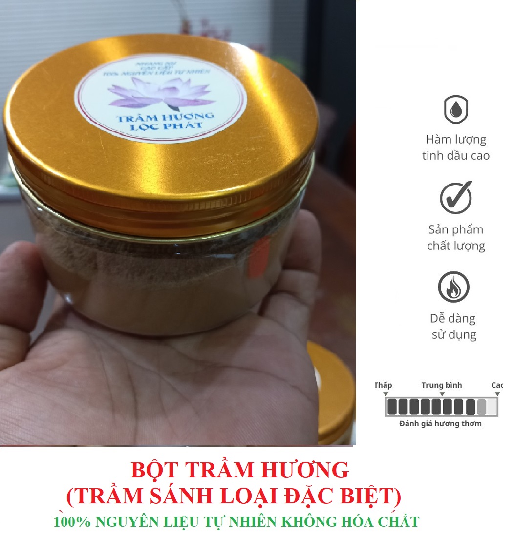 Bột Trầm Hương loại mịn thơm trầm hương sạch Quảng Nam, Bột trầm sánh 100% tự nhiên không