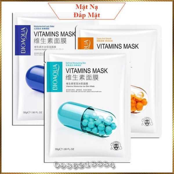 Mặt nạ Vitamins Mask Bioaqua giảm thâm kiềm dầu cung cấp dưỡng chất cho da VMB7 nhập khẩu