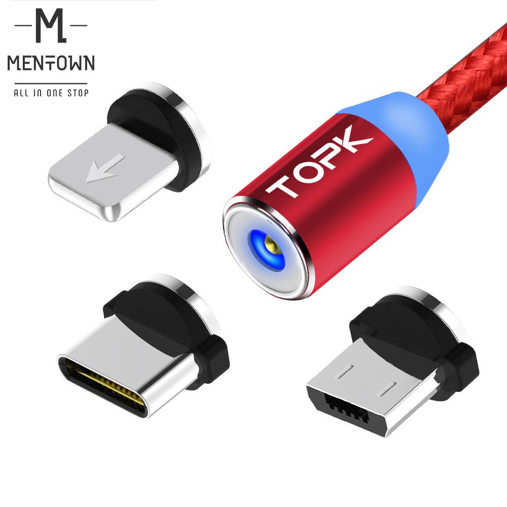 AM23 Cáp sạc 2m bọc dù nam châm từ tính TOPK