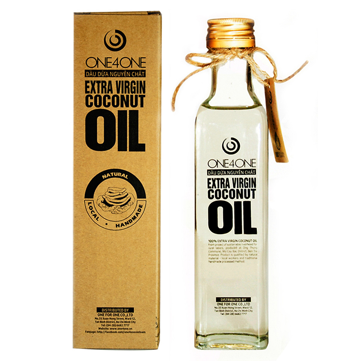 Dầu Dừa Nguyên Chất Lên men tách lạnh One4One Pure Virgin Natural Fermented Coconut Oil