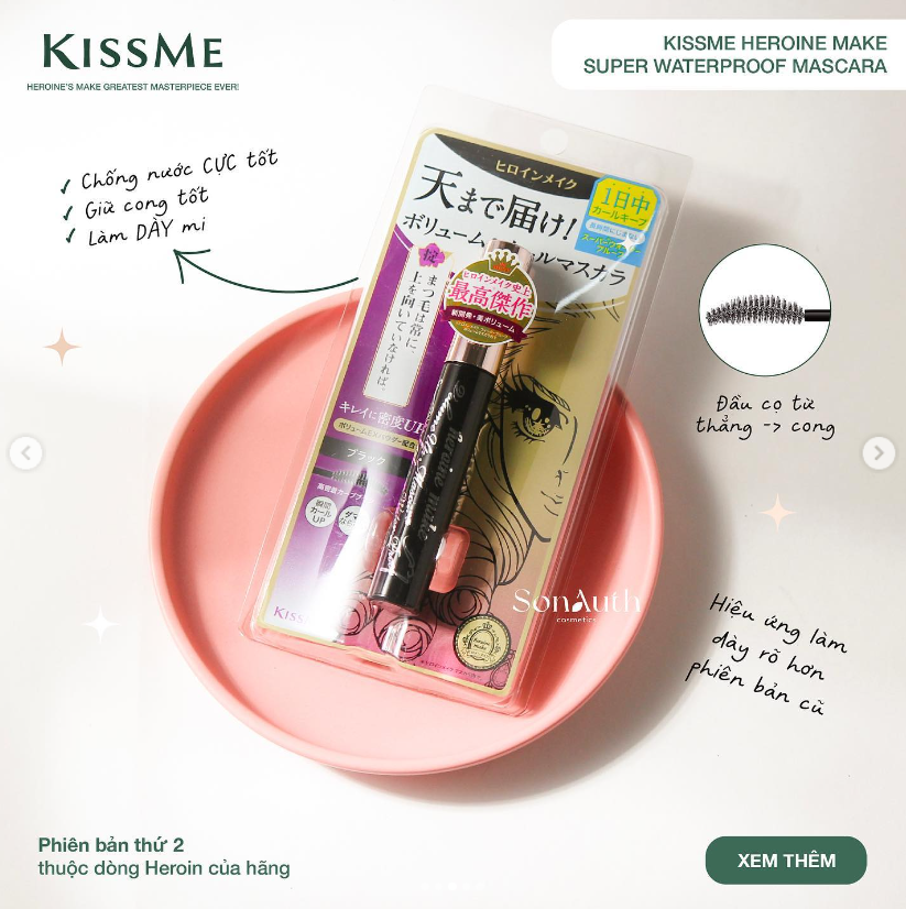 Chuốt mi KissMe Herone Make Super Water Proof Mascara (new)