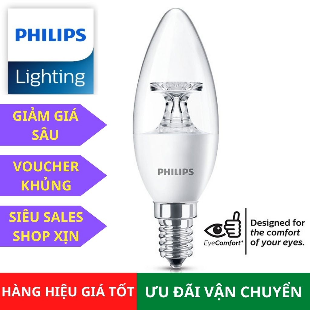 Bóng đèn led philips e14 tiết kiệm điện 3.5-25w 2700k b35 cl nd chính hãng
