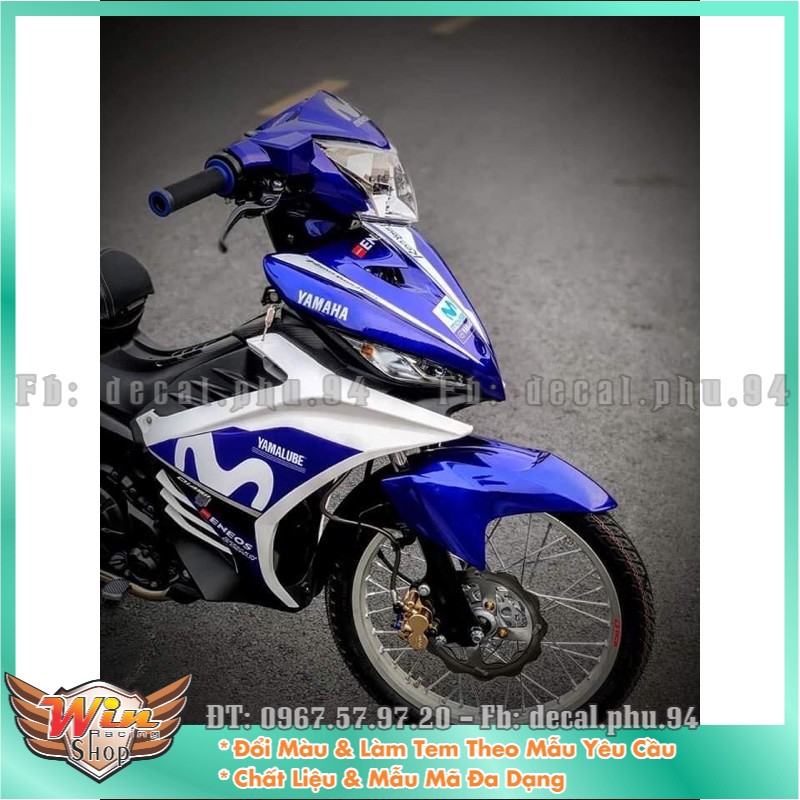 Tem rời Exciter 135 Movistar Xanh trắng