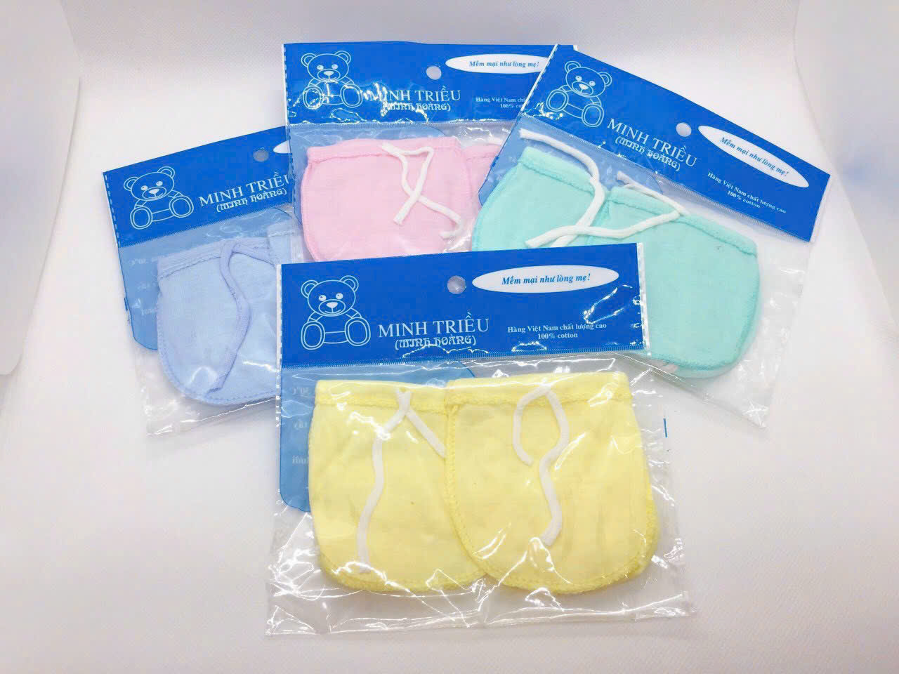 Bao tay chân cột dây chất cotton (1 đôi tay +1 đôi chân)
