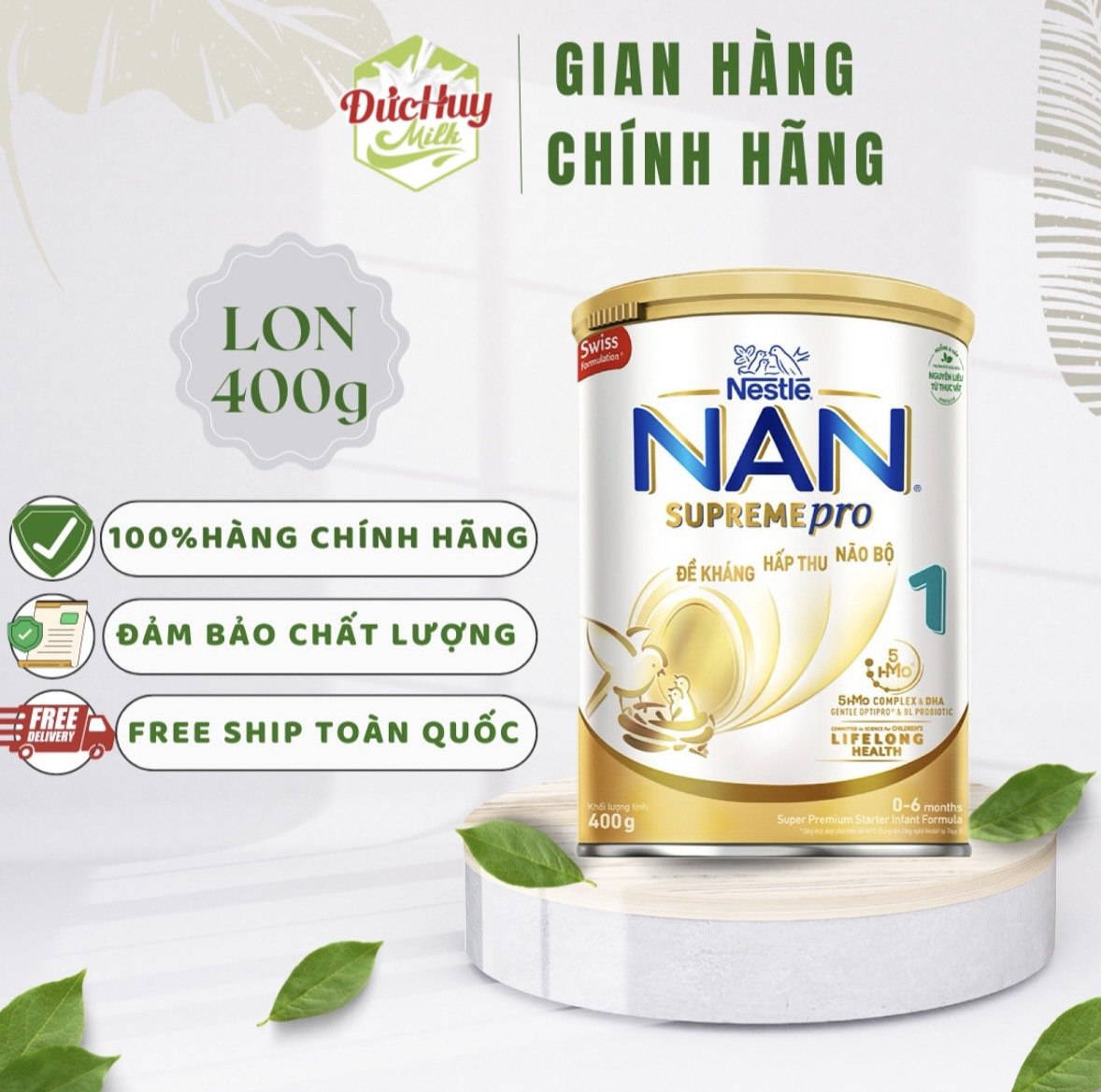 Sữa bột nestle nan supreme 1 5hmo 400g mới