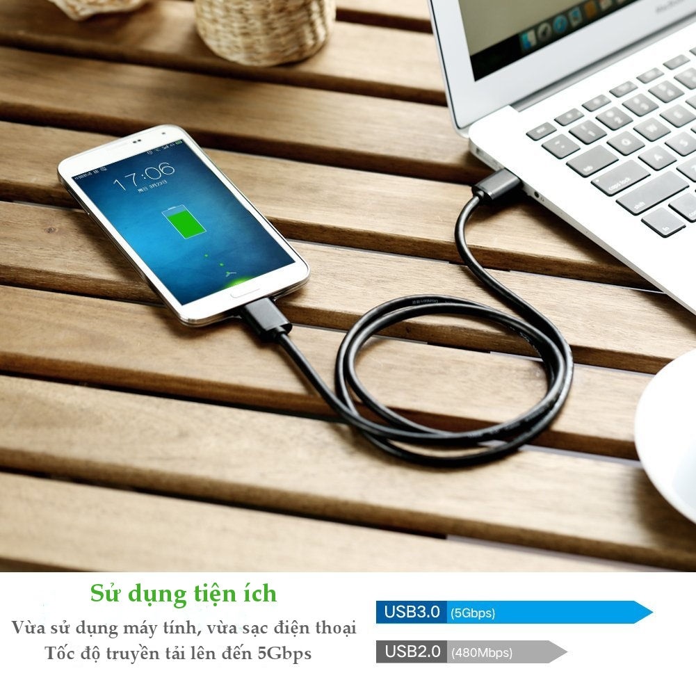 Cáp USB 3.0 sang Micro B Ugreen 10841 (dài 1m) Chính Hãng