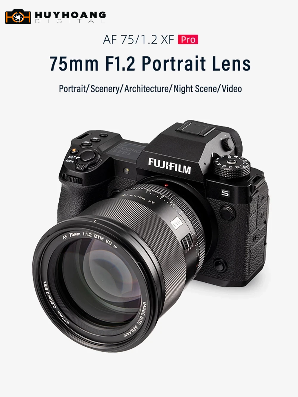 Ống kính Viltrox 75mm f 1.2 Auto Focus dành cho máy ảnh Fujifilm FX