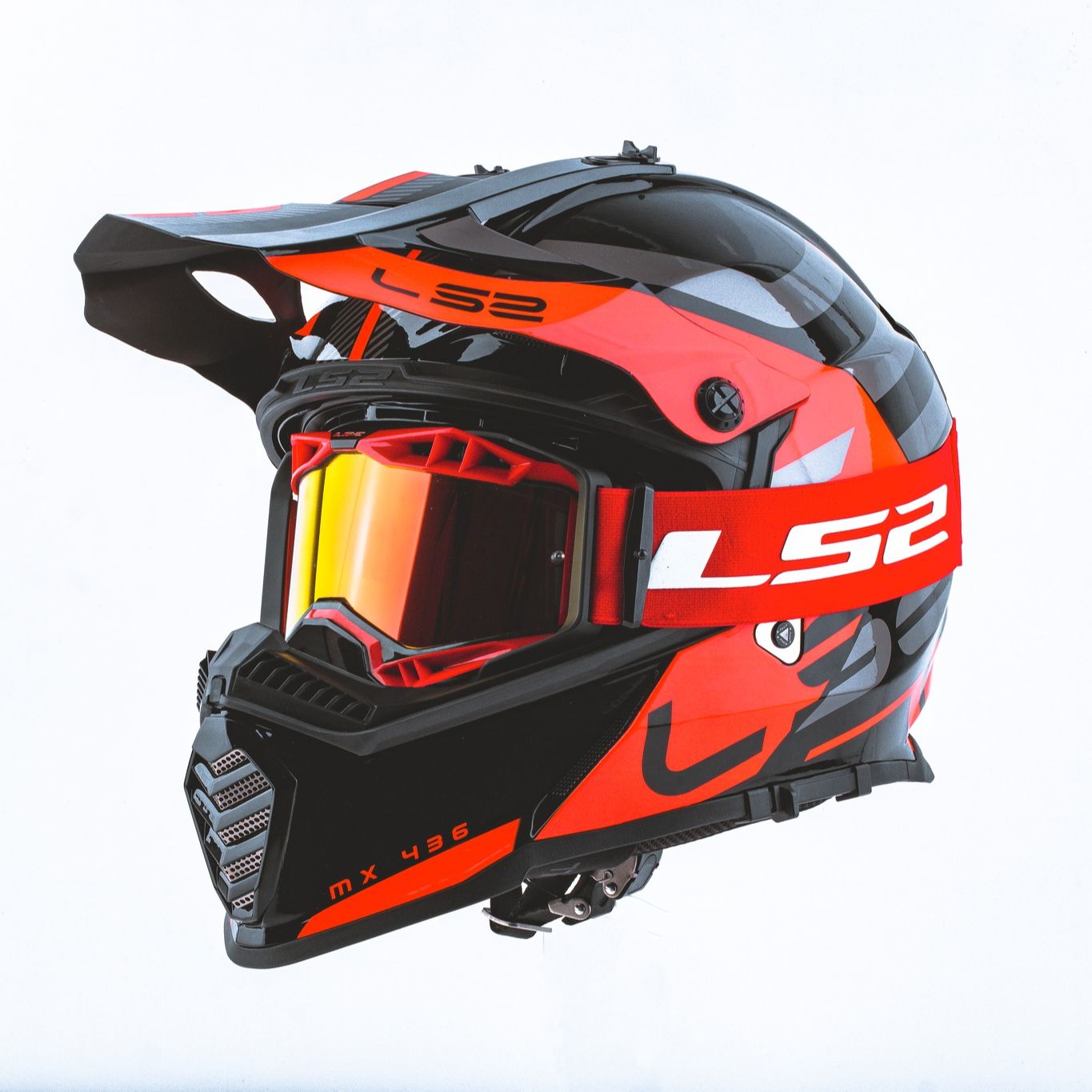 MŨ BẢO HIỂM ADVENTURE LS2 MX436 - BLACK ORANGE