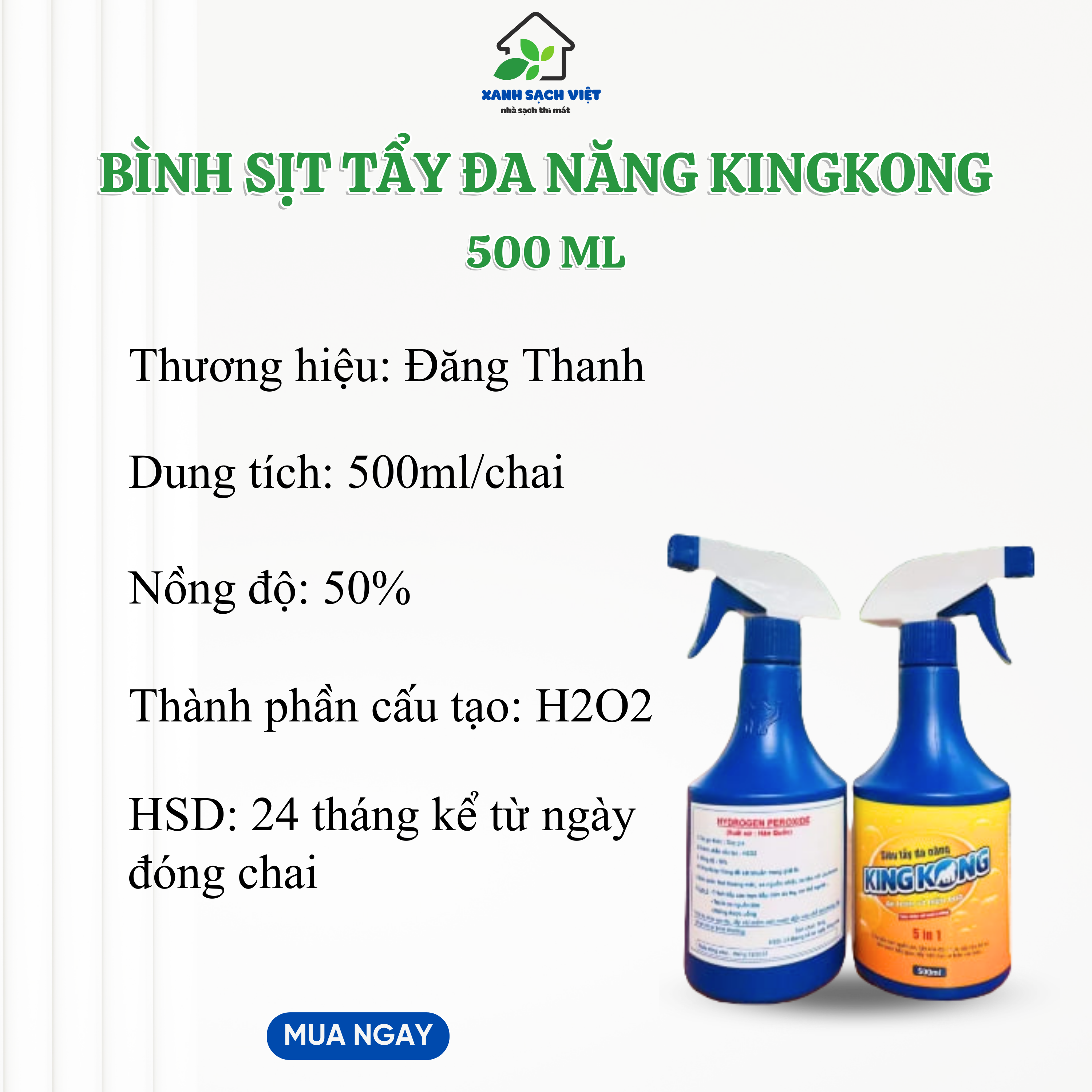 Cặp siêu tẩy đa năng KINGKONG, tẩy mốc quần áo, giầy dép…
