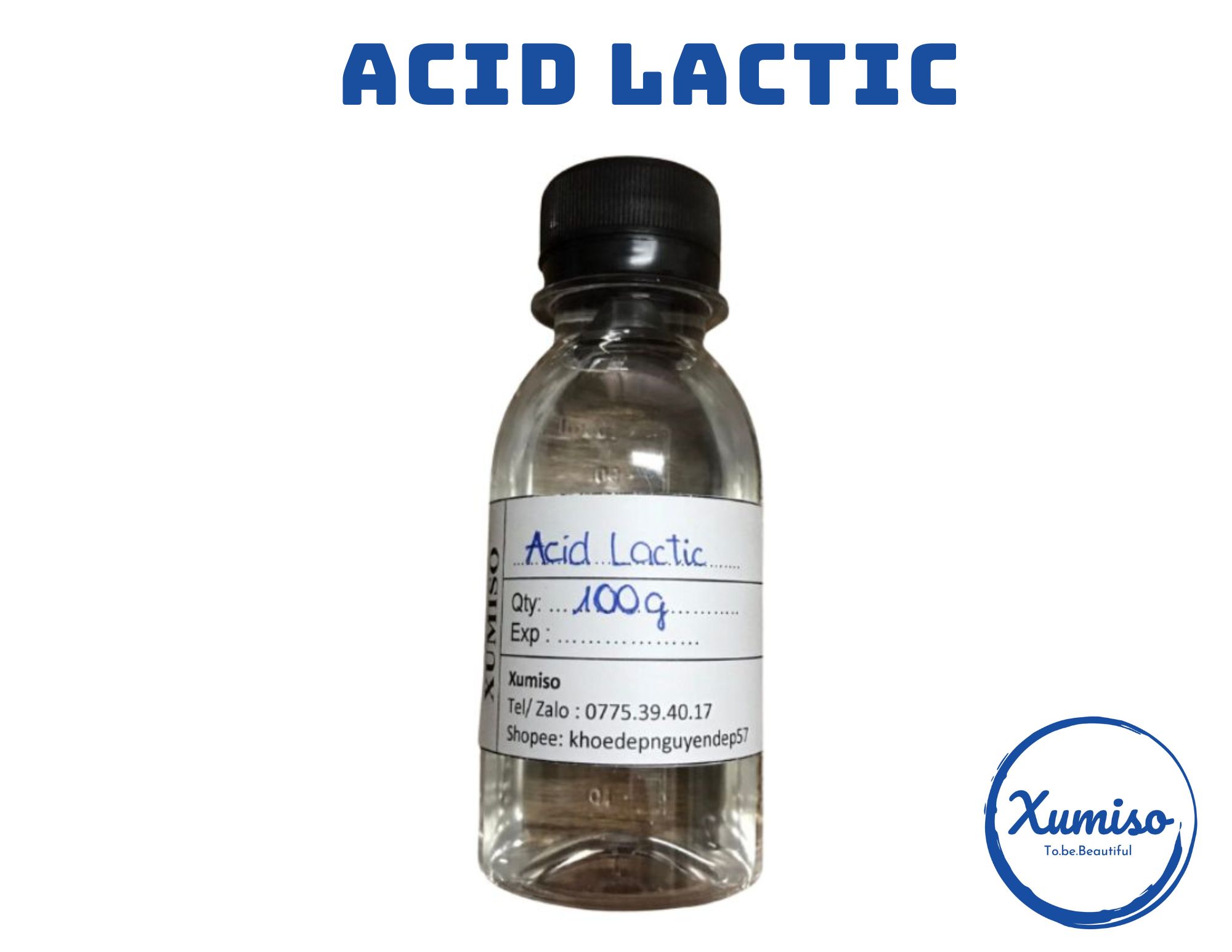 Acid lactic - tẩy tế bào chết - nguyên liệu mỹ phẩm - xumiso - 100g